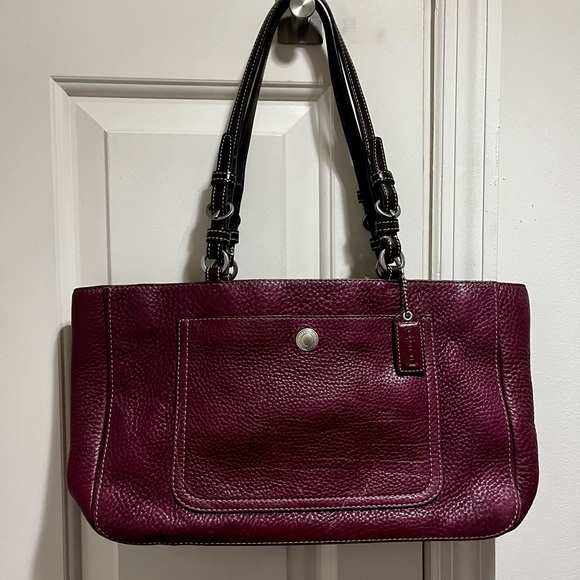Coach Chelsea G0751-F10892 burgundy pebble grain leather bag - Picture 1 of 15